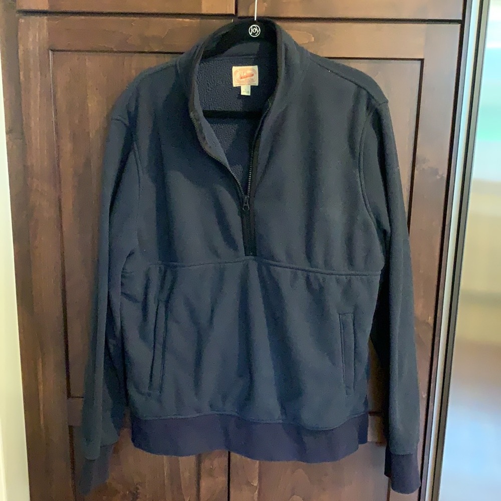 NWOT JCrew Men Large Fleece Lined Half Zip Hoodie